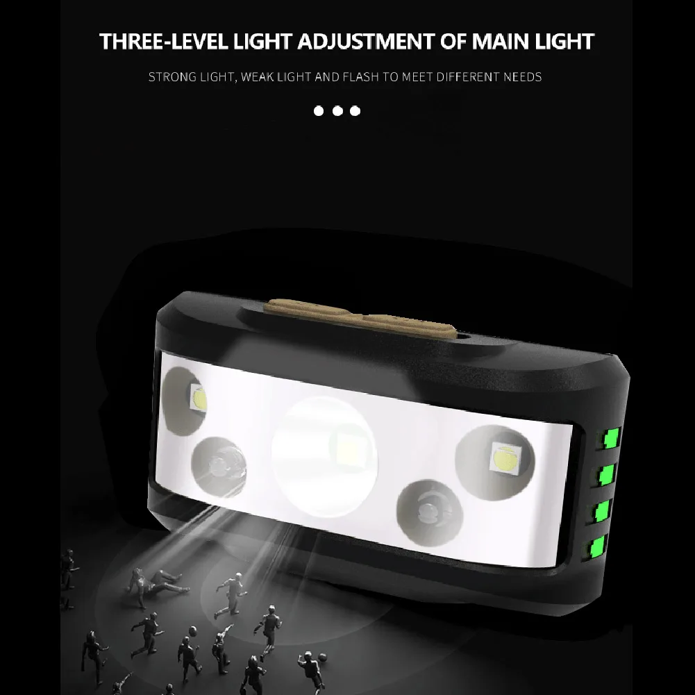

Outdoor Hunting Camp Torch Sensor Headlight Flashlight Waterproof 200LM XPE LED LED Headlamp Charging Portable Light