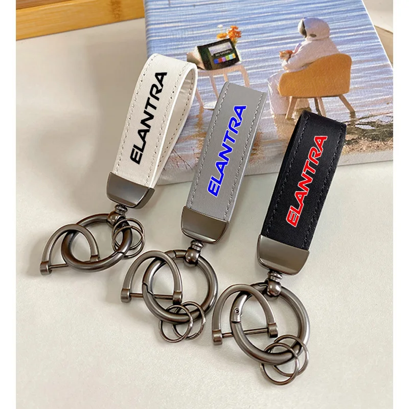 

Top Layer Cowhide Key Chain Car Accessories For Hyundai Elantra XD HD MD UD AD 2001-2016 2017 2018 2019 2020 2021 2022