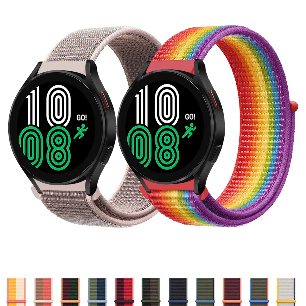 

Ремешок 20 мм 22 мм для Samsung Galaxy watch 4 classic 46 мм 42 мм gear s3 frontier active 2, плетеный браслет для huawei gt 2/3 pro