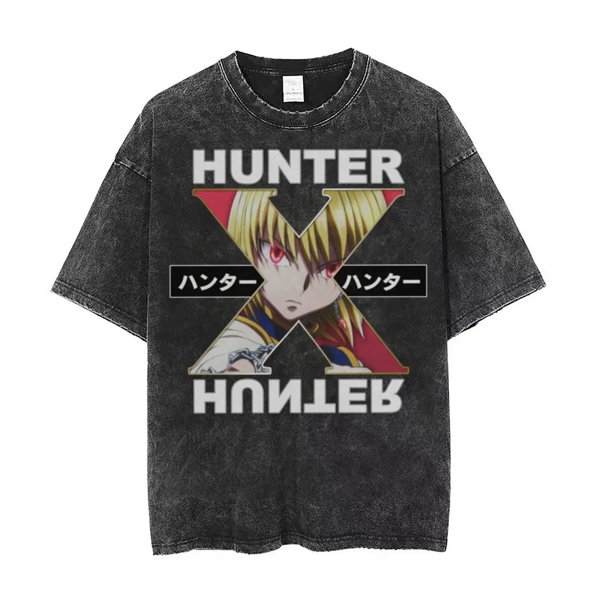 

Hunter X Hunter Kurapika T Shirts Hip Hop Washed Short Sleeve Oversize T-Shirts Fashion Men Women Tops Streetwear Graphic Tees