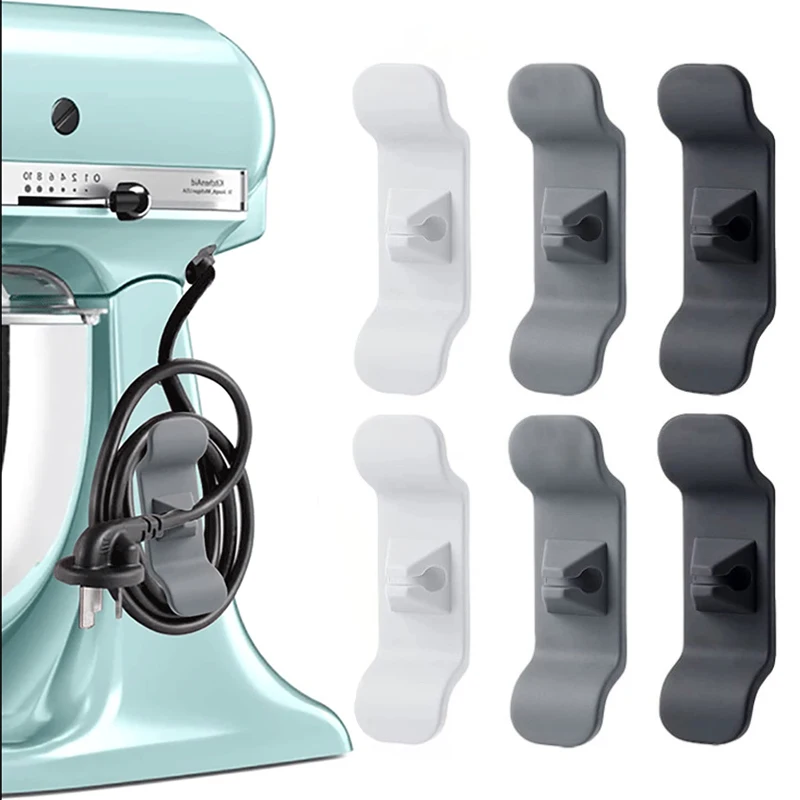 

1/2/6/8Pcs Silicone Cord Wrapper Cable Management Clip Power Cable Holder for Office Kitchen Appliances Wire Winder Organizer