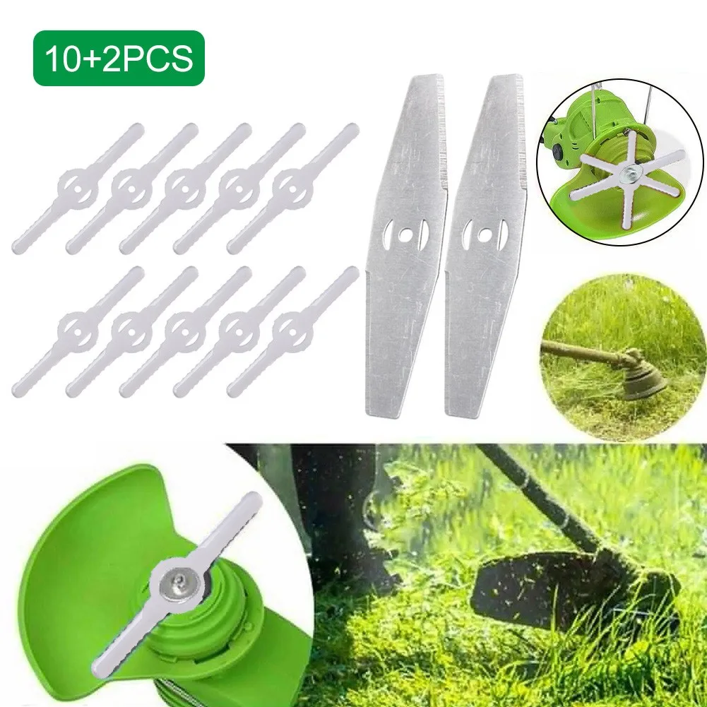 

12Pcs Grass Trimmer Plastic Blade Garden Lawn Mower Head Stainless Steel Blade For Cordless Grass Trimmer Garden Tool