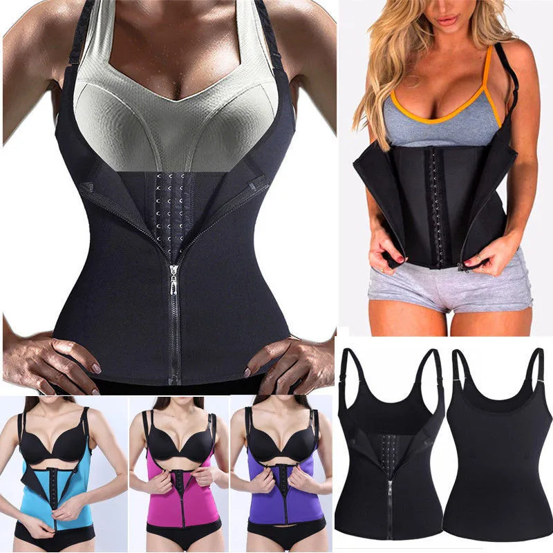 

European and American Court Corset Shoulder Adjustment Three Breasted Zipper Shapewear Belly and Waist Shaping Vest