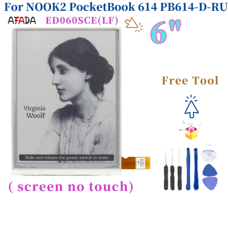 Новинка, 6-дюймовый ЖК-дисплей ed060cpe (LF) для NOOK2 PocketBook 614, фотоэкран, Бесплатная доставка (без сенсорного экрана), 100% протестирован
