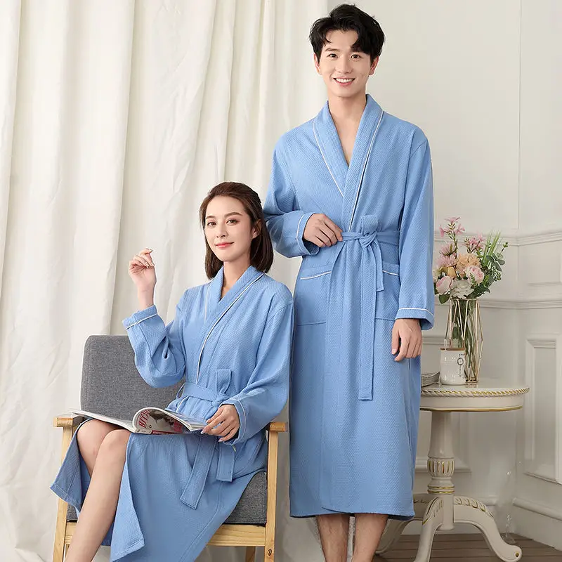 

Couples Japanese Kimono Yakata Robes for Women Oriental Lover Solid Pajamas Sleepwear Thin Cardigan Bathrobe Quick Dry Gown Man
