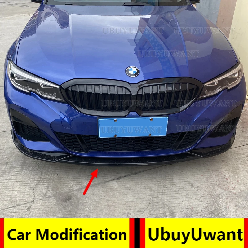 

Углеродное волокно внешний вид/Черный Автомобильный передний бампер комплект губ кузов спойлер диффузор Защитная крышка дефлектор губ для...