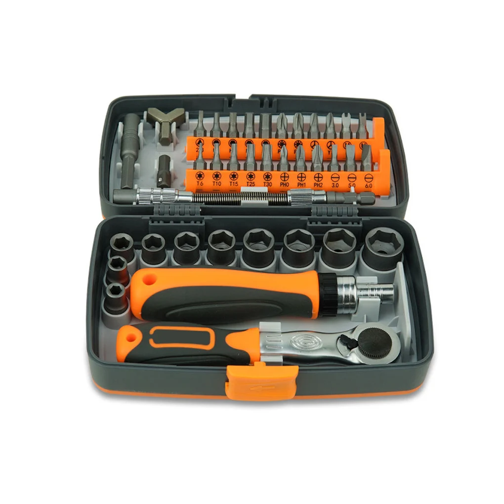 

38 Pieces/set 38-in-1 Ratchet Screw Driver Wrench Bits Non-slip Metal Household Work Woodworking Ratcheting Portable