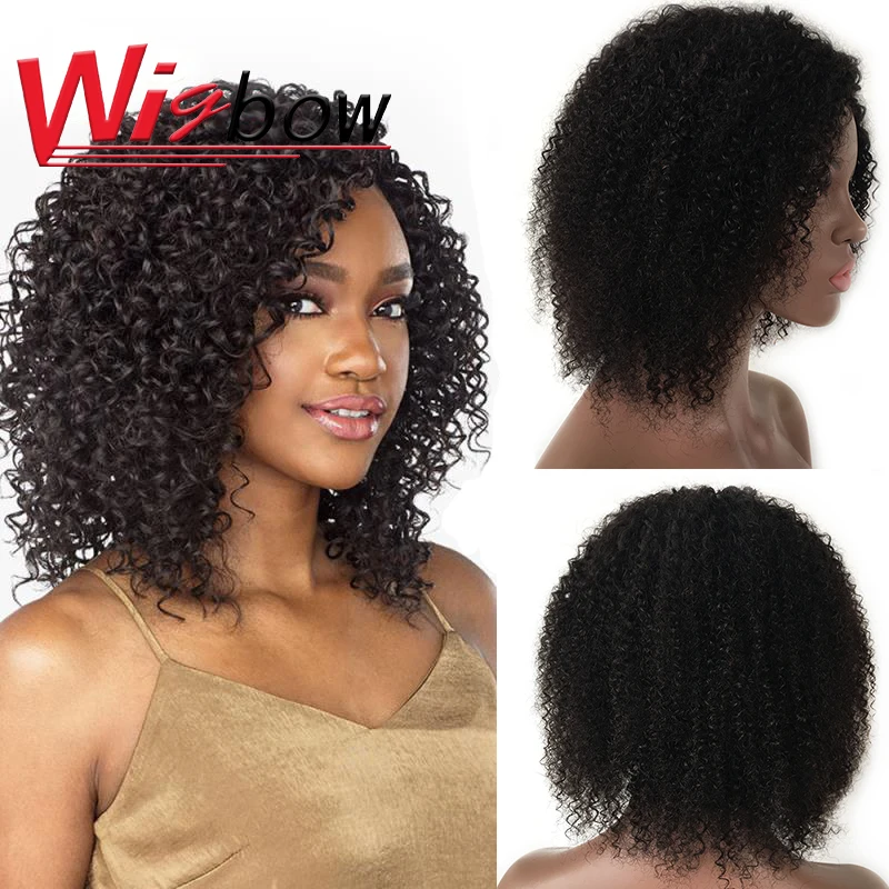 Ombre Curly Human Hair Wig Peruvian Hair Wigs For Women T1b 30 99j Kinky Curly Wig 150% Cheap Full Machine Made Afro Kinky Wigs