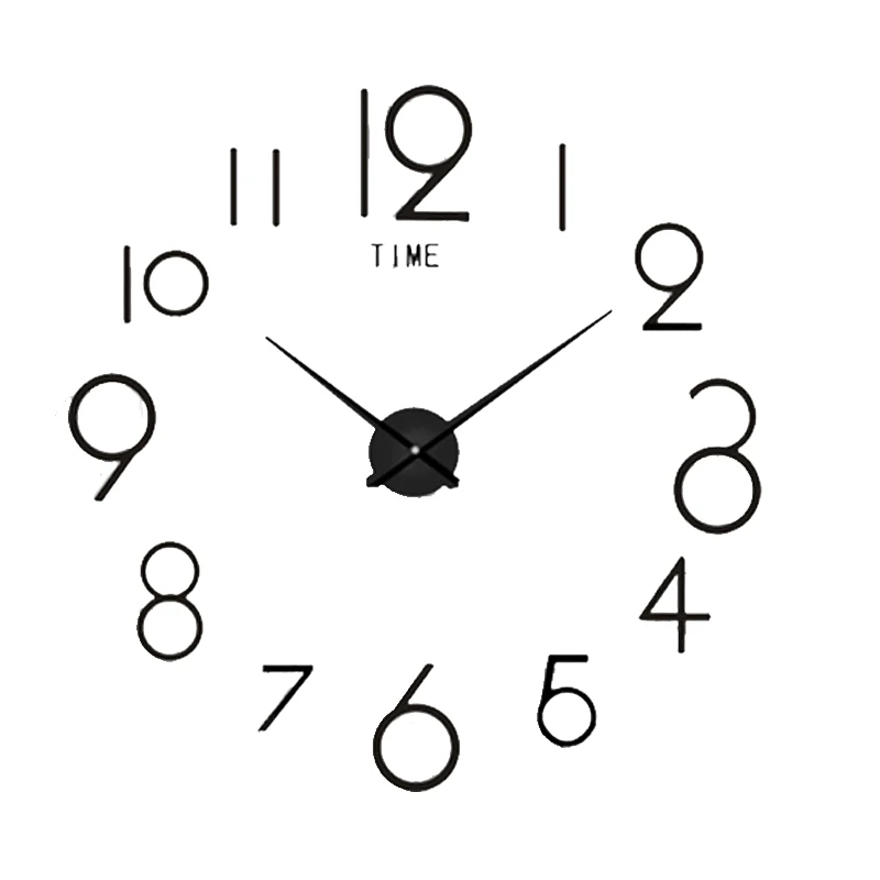 

Punch-Free DIY Wall Clock Modern Design Large 3d Decorated Wall Clock for Living Room Kitchen Room Relogio De Parede Home Decor