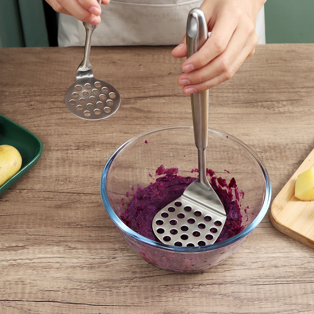 

Vegetable Potato Masher Fruit Tools Mashed Potatoes Ricer Juice Accessories Kitchen Press Potatoe Cooking Stainless Steel Tool