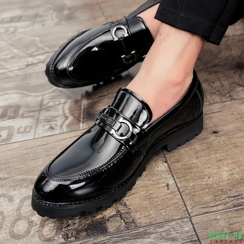 

patent leather shoes for men formal shoes men classic coiffeur italian loafers men party shoes wedding dress erkek ayakkabi 2020