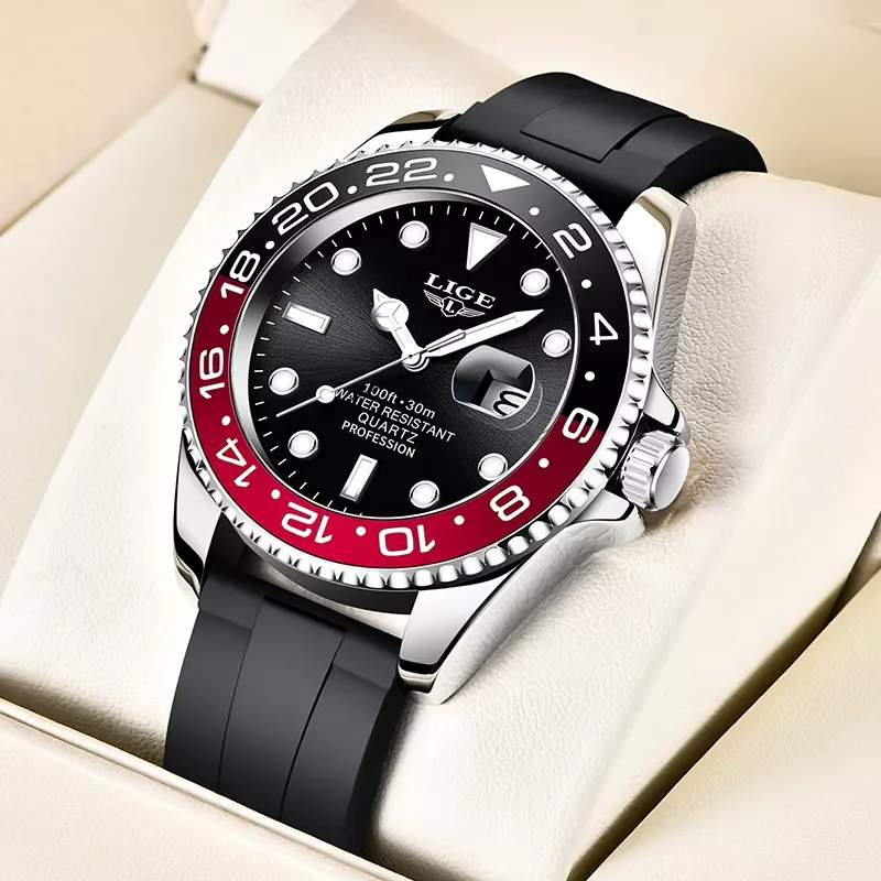

2022 New LIGE Watch Top Brand Luxury Man Watch Waterproof Auto Date Watch for Men Sport Silicone Strap Quartz Wristwatch Relogio