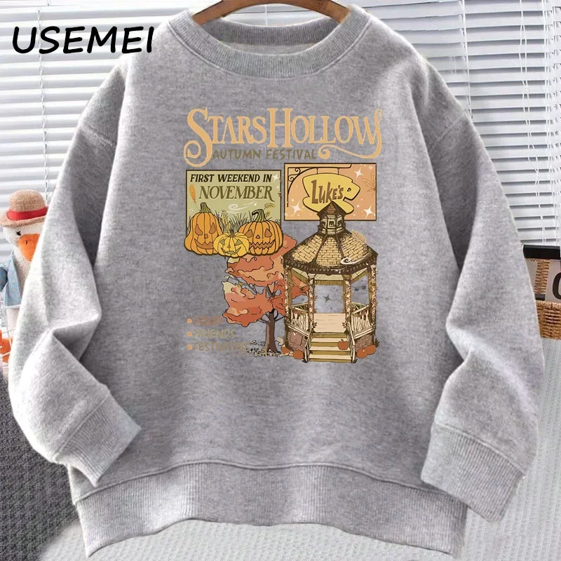 Ретро звезды полые Gilmore-Девушки Графические толстовки с круглым вырезом Женская