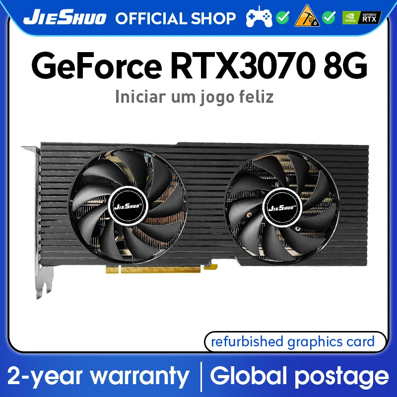 

JIESHUO обновление RTX3070 8 Гб gpu 8Pin GDDR6 256bit HDMI * 1 DP * 3 PCI Express 4,0x16 rtx 3070 8g игровая видеокарта