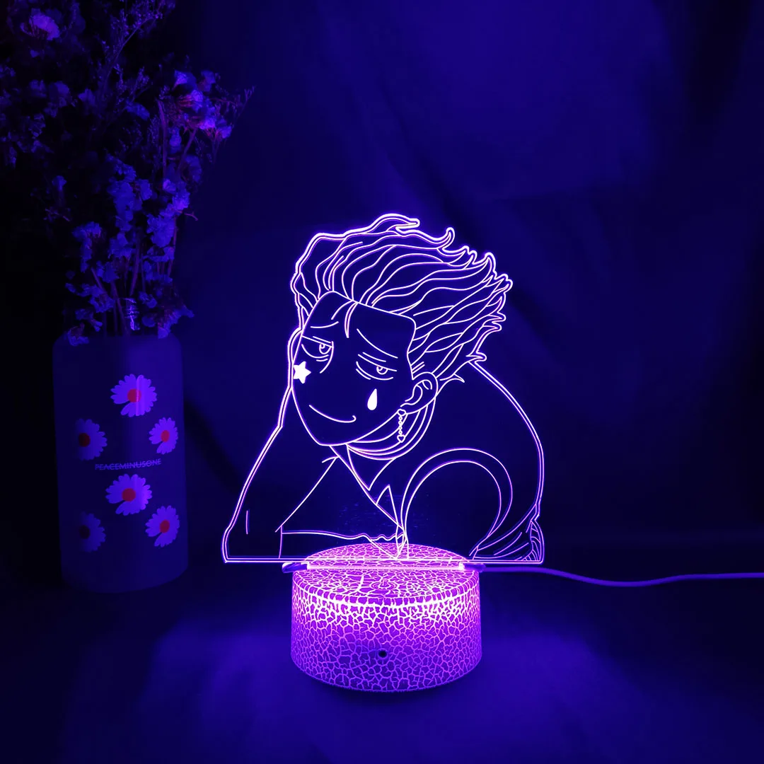 

Забавная светодиодсветодиодный аниме лампа Hisoka hxh, Ночной светильник, милый подарок для друзей на день рождения, украшение для детской спал...