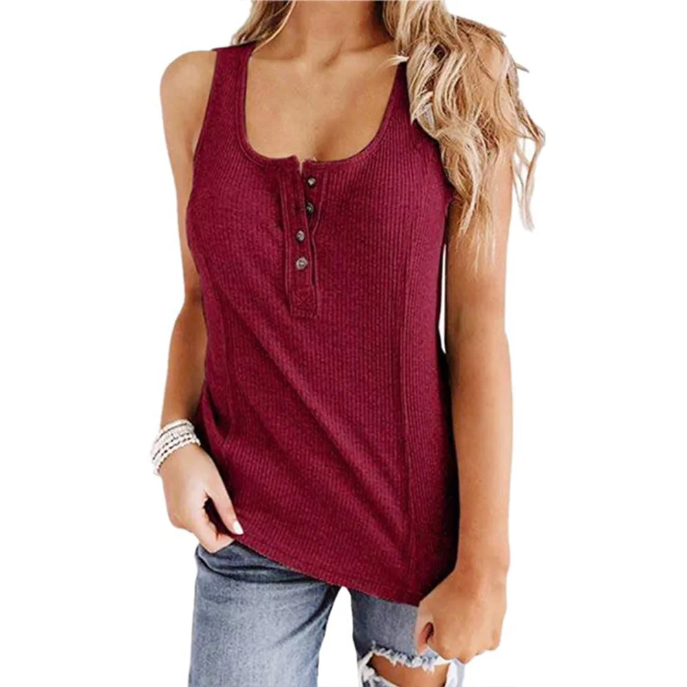 

Knitted Tank Top Women Sleeveless T Shirt Summer Tees Solid Casual Vest Women Clothes