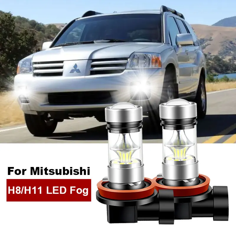 

2pcs 2400LM For Mitsubishi Endeavor 2006 2007 2008 2009 2010 2011 LED H8 H11 Fog Light Bulb Car DRL Lamp 6000K 12V