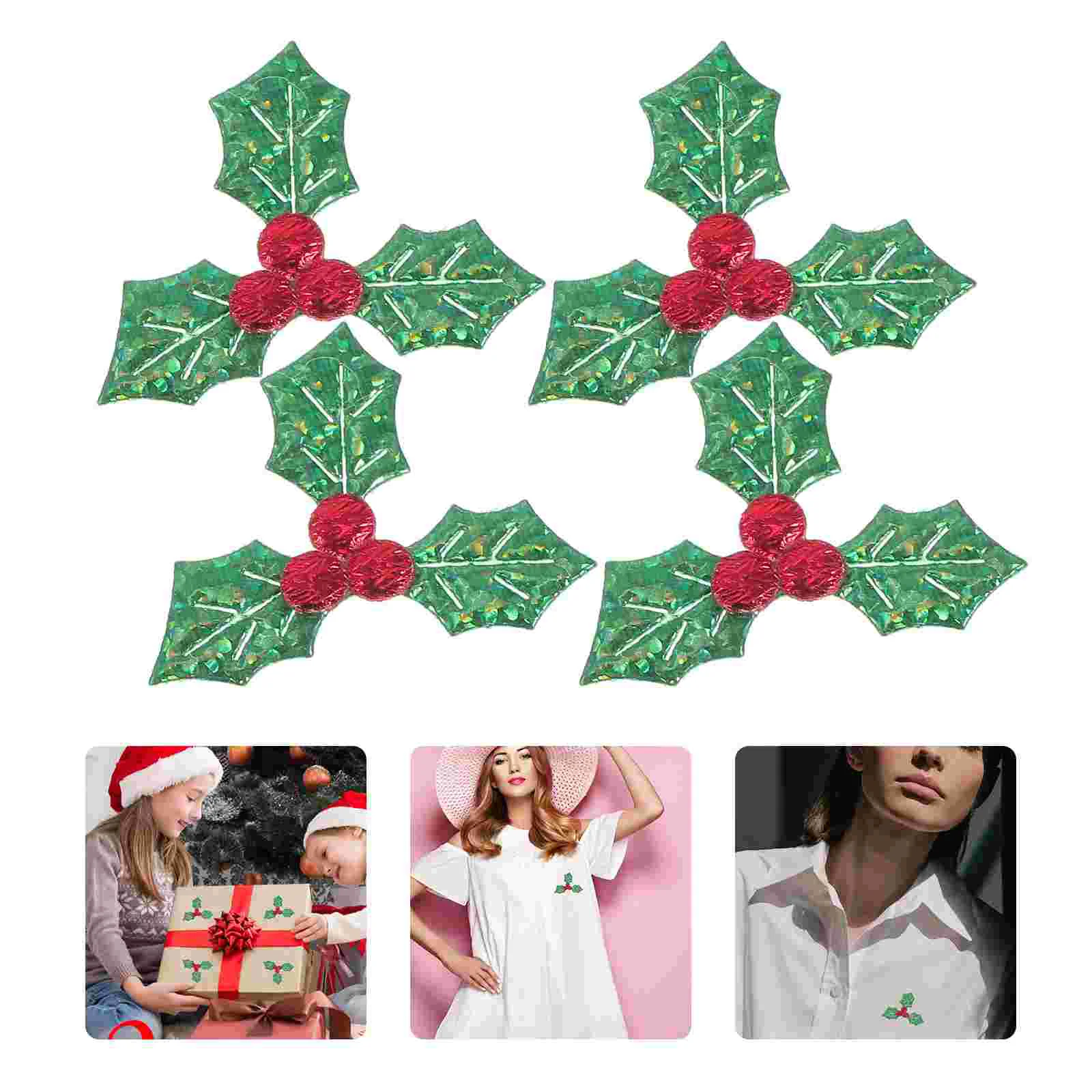 

Holly Christmas Berries Leaves Green Embellishments Aesthetic Decor Room Berryornaments Applique Wreathgift Artificial Charms