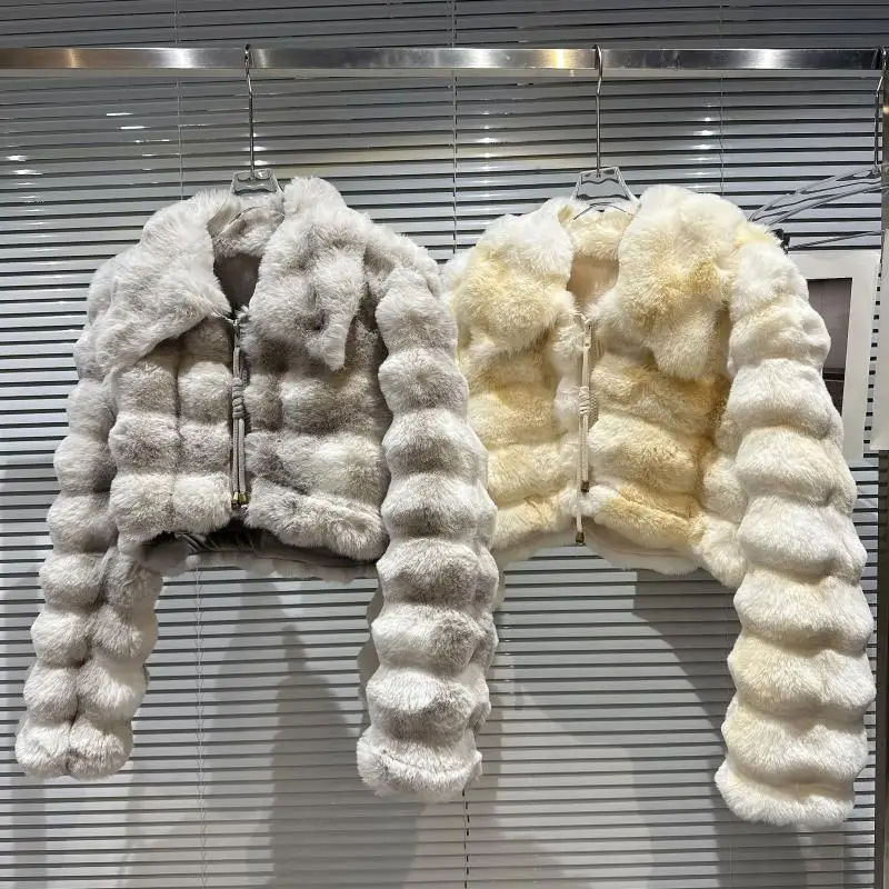 Faux Fur Coat Women Winter 2022 Korean Thick Warm Gradient Fashion Suede Lining Shearling Fur Jacket Loose Ladies  Oversize