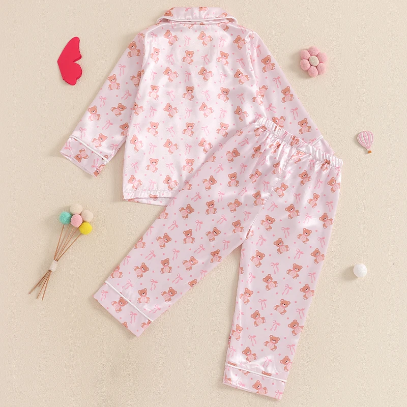 Пижамные комплекты для маленьких девочек из 2 предметов рубашка с длинными