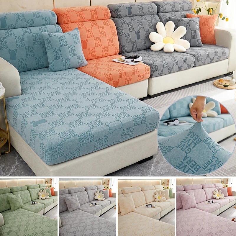 

XAXA Jacquard Sofa Seat Cushion Cover L Shaped Living Room Couch Protection Chair Slipcover Anti-Scratch Covers Washable