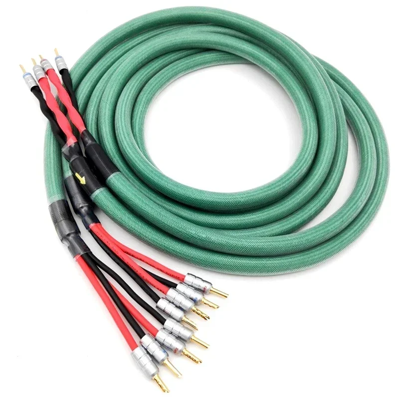 Пара Hi-Fi Audio 4N OFC медный посеребренный кабель с экраном двухпроводной для