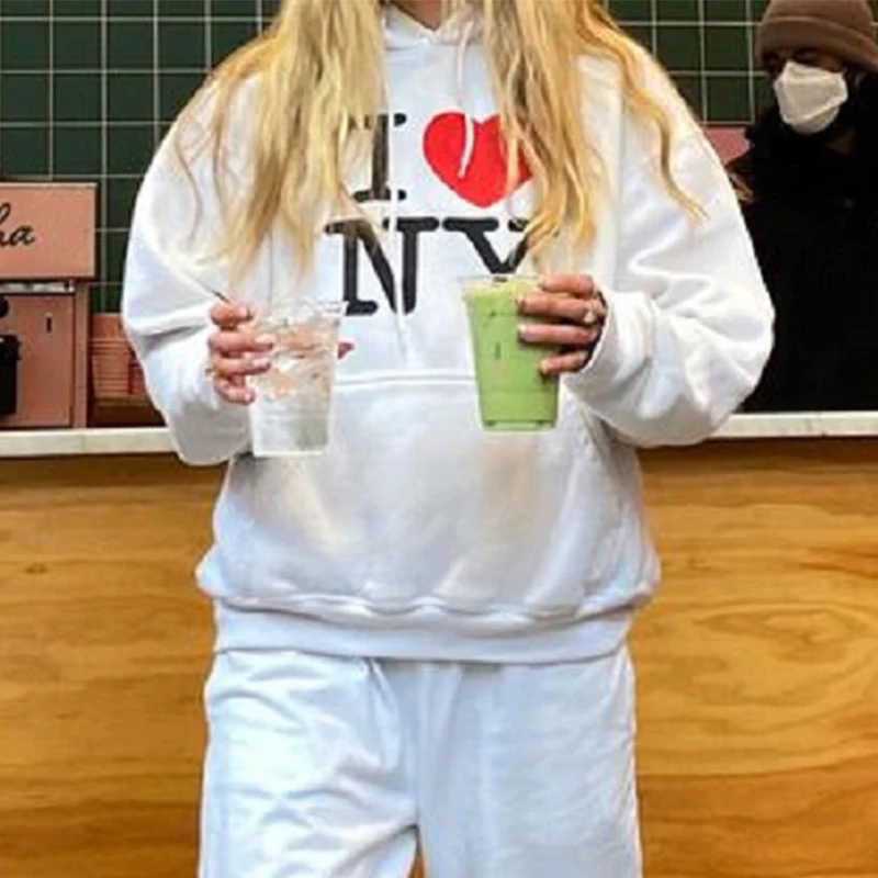 

Y2k Women Hoodie 2000s Aesthetic Streetwear Letter Print Casual Long Sleeve Sweatshirt Vintage Punk Grunge Clothes Oversized Top