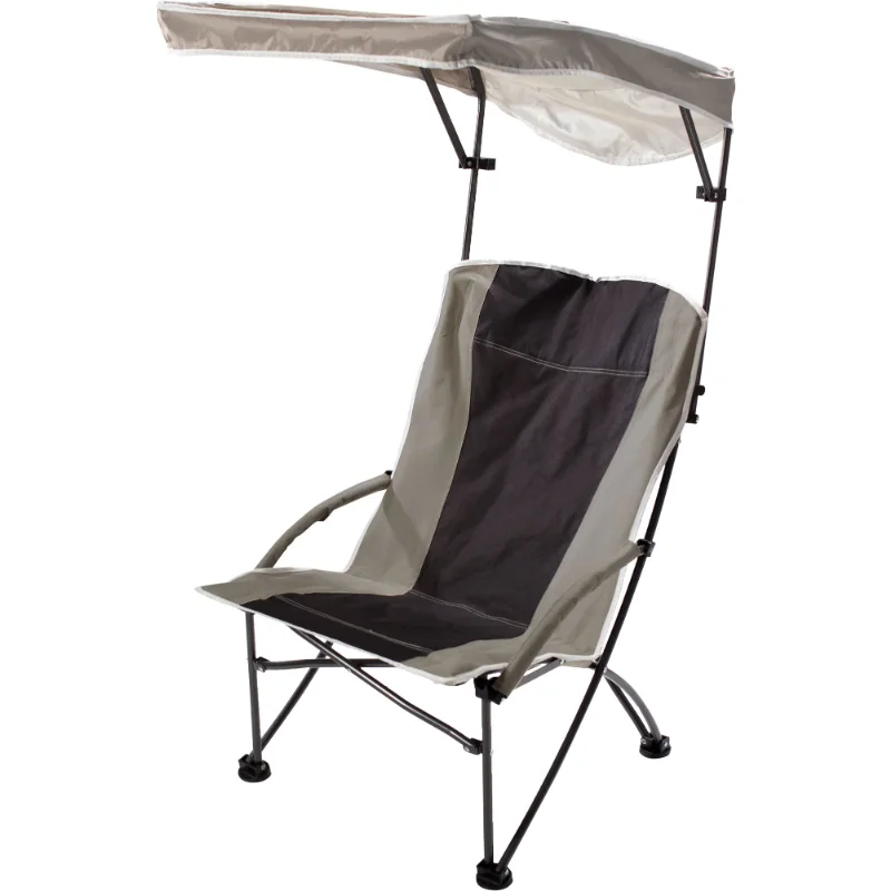 

Quik Shade Pro Comfort High Back Shade Folding Chair In Tan/Black beach chair outdoor chair camping chair