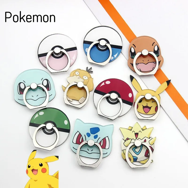 

Покемон мультфильм кольцо Пряжка для телефона Стенд Аниме Пикачу псик Сквиртл Дженни черепаха чармандер Каби чудовище настольная подставка подарок игрушка