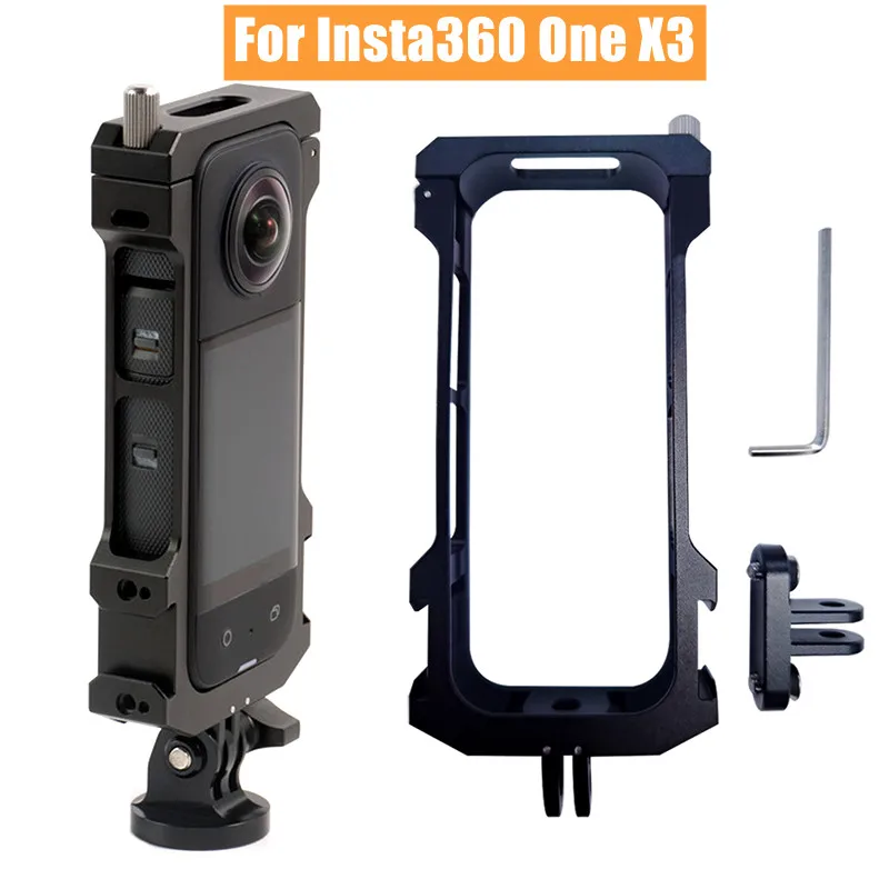 

Protective Frame For Insta360 One X3 Expansion Cage Housing Metal Mount With Adapter For Insta 360 X3 Action/Panoramic Camera