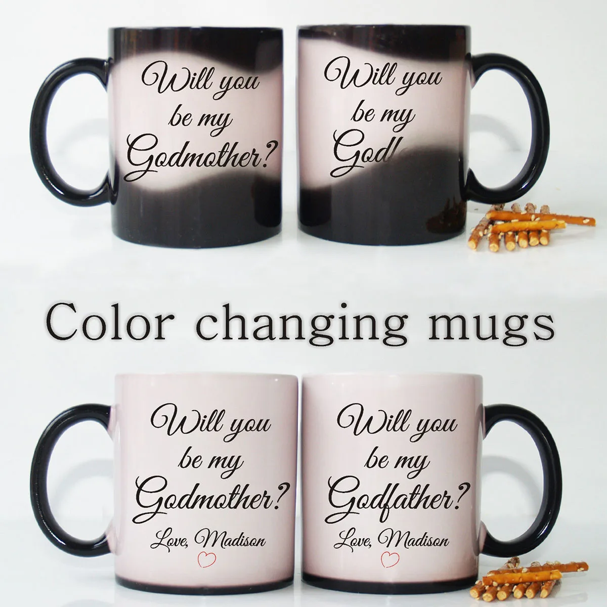 

Personalized Name Will You be My Godmother Mugs Godfather Gifts Godparent Coffee Cups Lord God Jesus Teaware Christianism Mugen