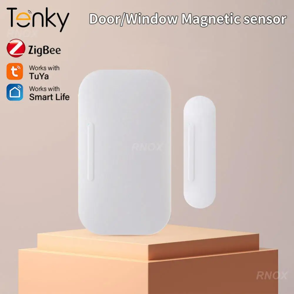 

Беспроводная домашняя сигнализация Tuya Zigbee, умный датчик окон и дверей, с голосовым управлением, поддержка Alexa, Google Home
