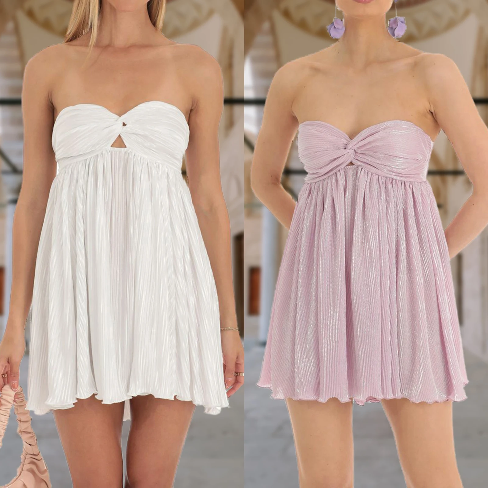 

Женское летнее короткое платье без рукавов, однотонное платье-футляр с завязкой спереди, повседневный наряд в стиле Y2K