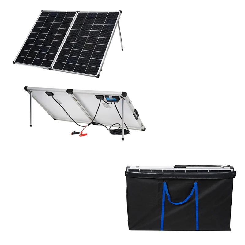 

Glass Mono Solar Cells 250W Foldable Solar Panel Outdoor Portable 18V Battery Charging Solar Panels 20%-23% Cell Efficiency Rate