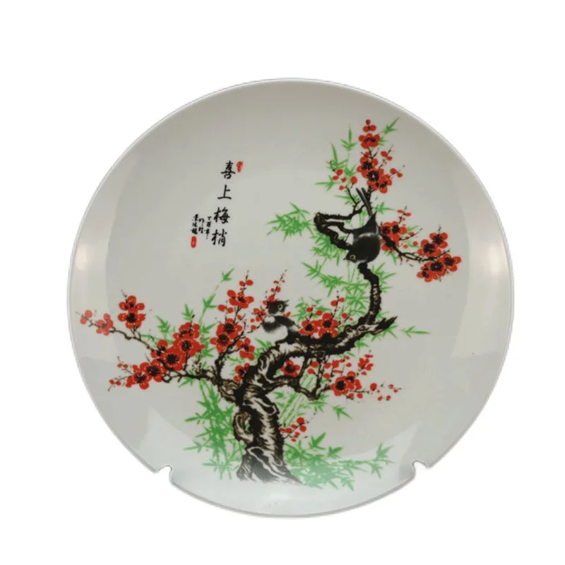 

Китайские тарелки в счастливом стиле, волшебник на цветах сливы, художественная керамическая тарелка, декоративные настенные подвесные бл...