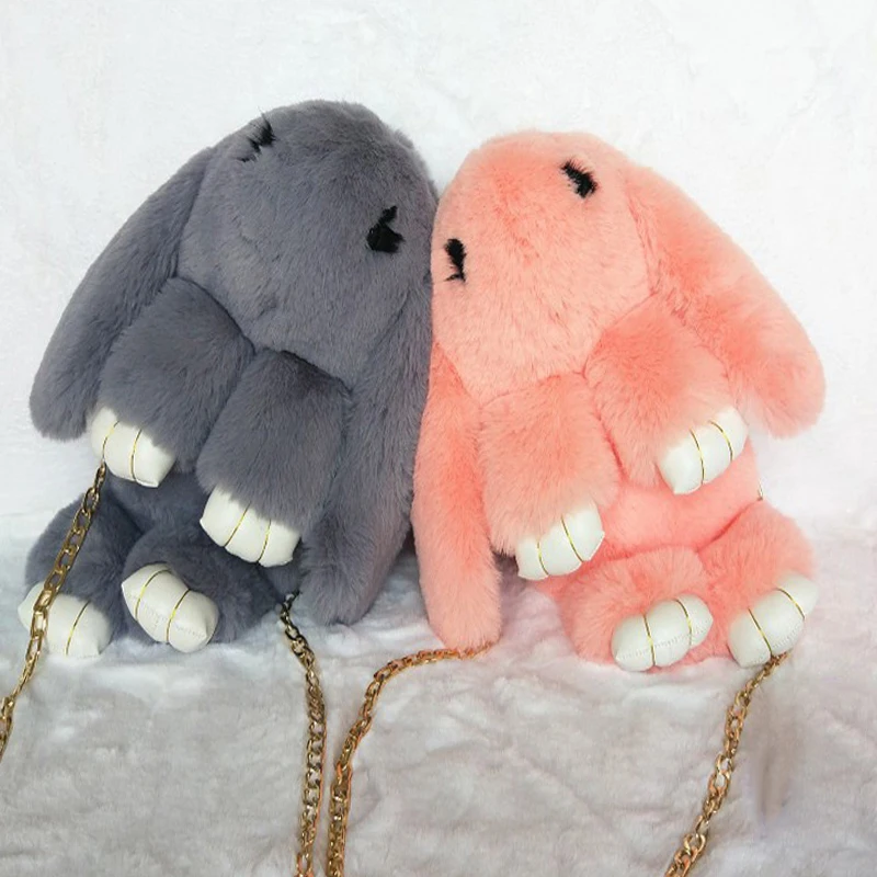 Cute Plush Rabbit Backpack Shoulder Crossbody Bag Japanese Bunny 25 ColorsStuffed Rabbit Toy Children School Bag Gift Kids Toy