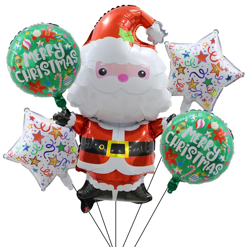 

5 шт. Рождественская тема кавайный Санта-Клаус Алюминиевая Пленка воздушный шар семейная компания класс Рождественская вечеринка атмосферное украшение