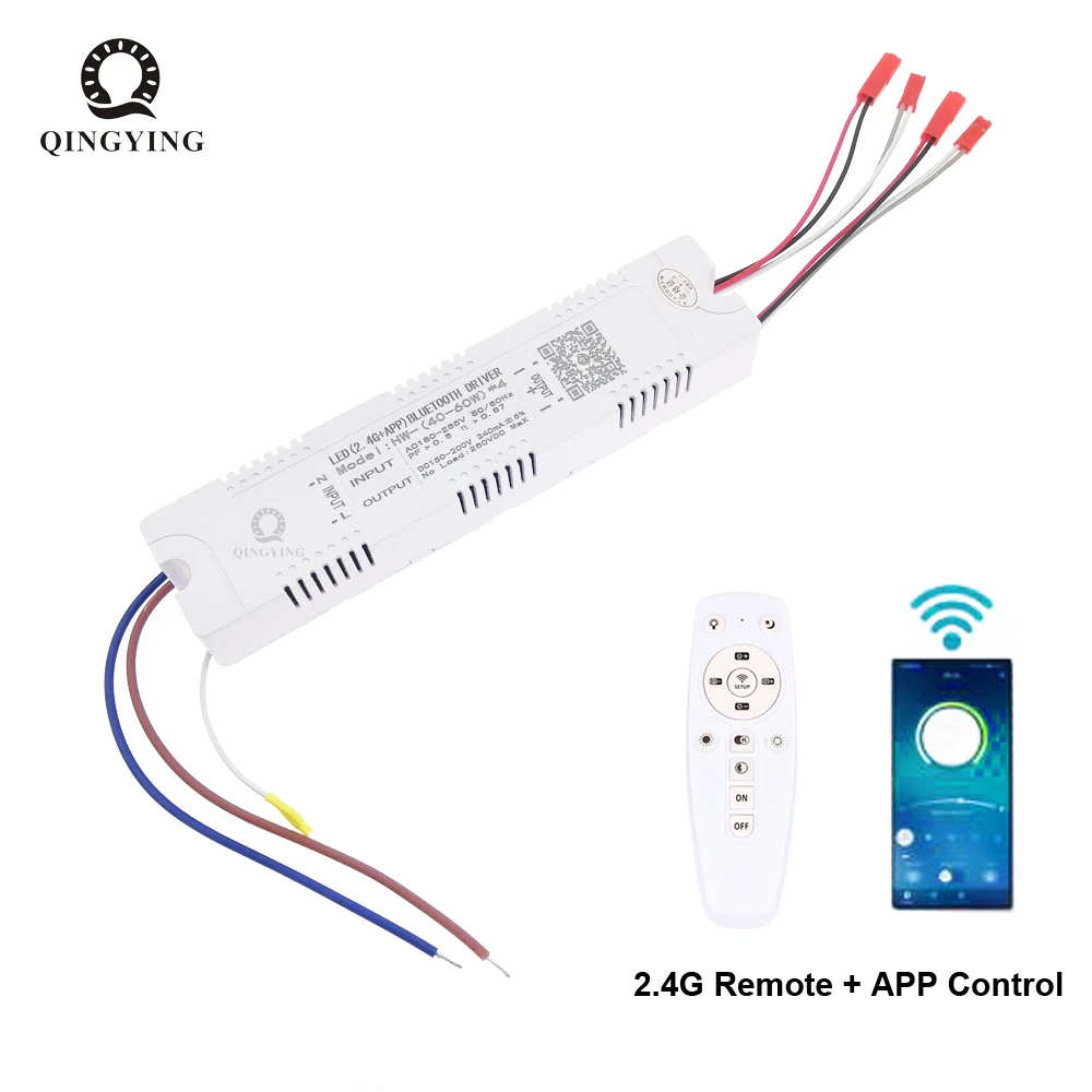 2.4G Интеллектуальный светодиодный драйвер 30W 40W 50W 60W с пультом дистанционного управления и возможностью регулировки яркости и изменения цвета, подключаемый к ленте.