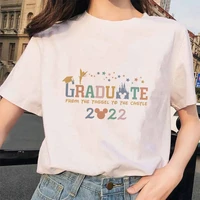 graduate from the tassel to the castle 2022 disney clothes women fashion europe america trend college t shirt femme wholesale