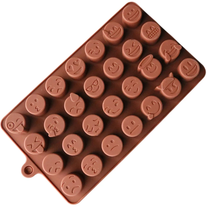 

Smiley Face Mold Different Expression Silicone DIY Chocolate Sealed Candy Biscuit Ice Tray Jelly Creative Baking chocolate molds