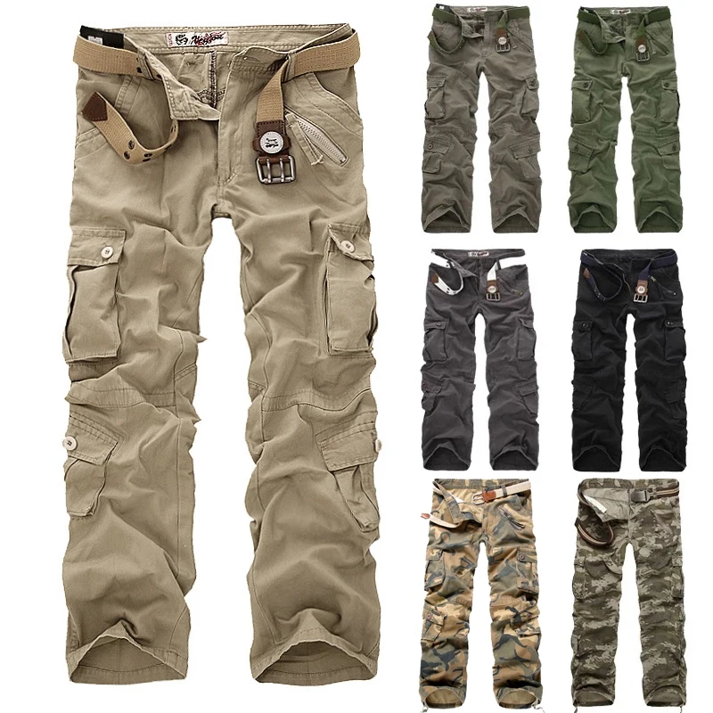 Men 2022 New Camouflage Trousers Casual Multi-pocket Army Wo