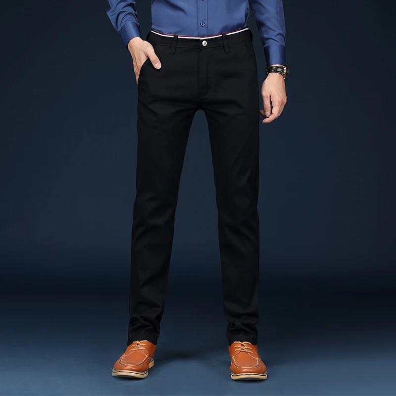 Повседневные хлопковые мужские брюки однотонные облегающие новые