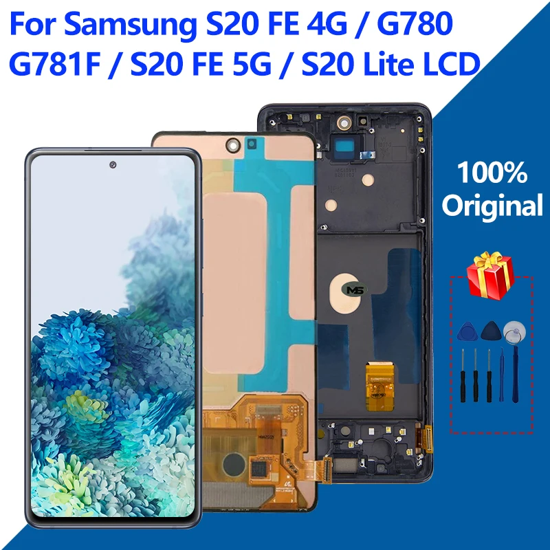 

Оригинальный ЖК-дисплей 6,5 "для Samsung Galaxy S20 FE, ЖК-дисплей S20 Lite, G780F, G781F, сенсорный экран с цифровым преобразователем для S20 FE 5G LCD