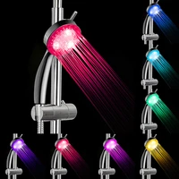 automatic 7 color led lights hanging rainfall shower head colorful bathroom wc single round head bath polished chrome abs