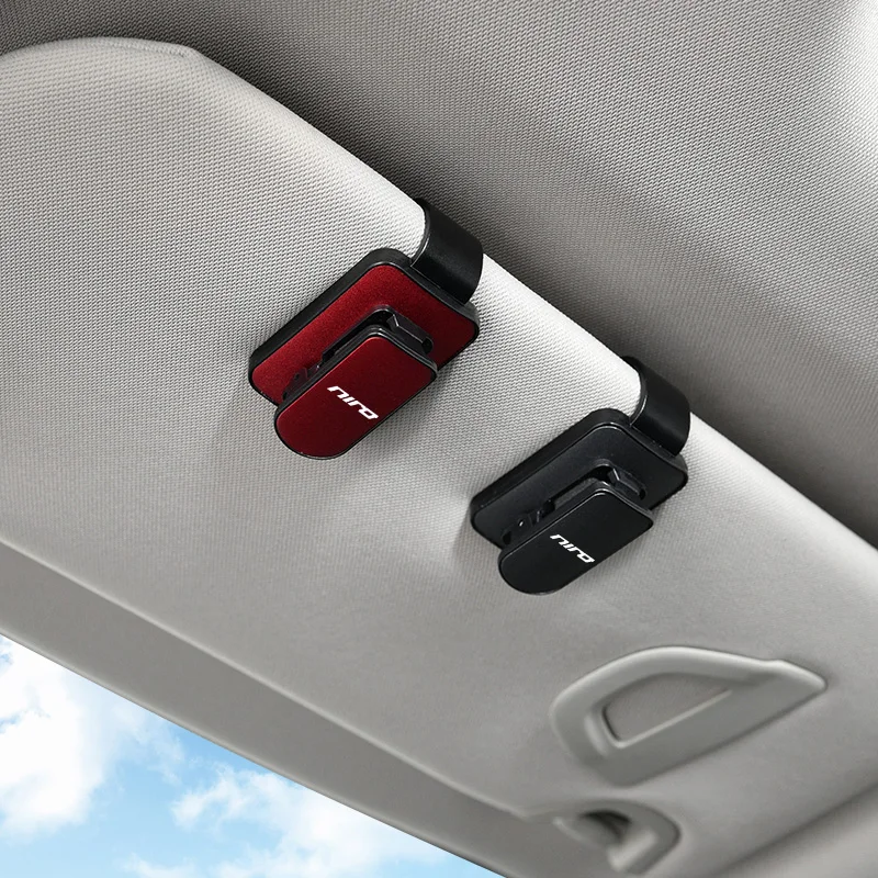 

Car Sun Glasses Holder Bank Cards Clip For Kia Niro Laser Emblem Auto Interior Accessories Eyeglass Storage Stand