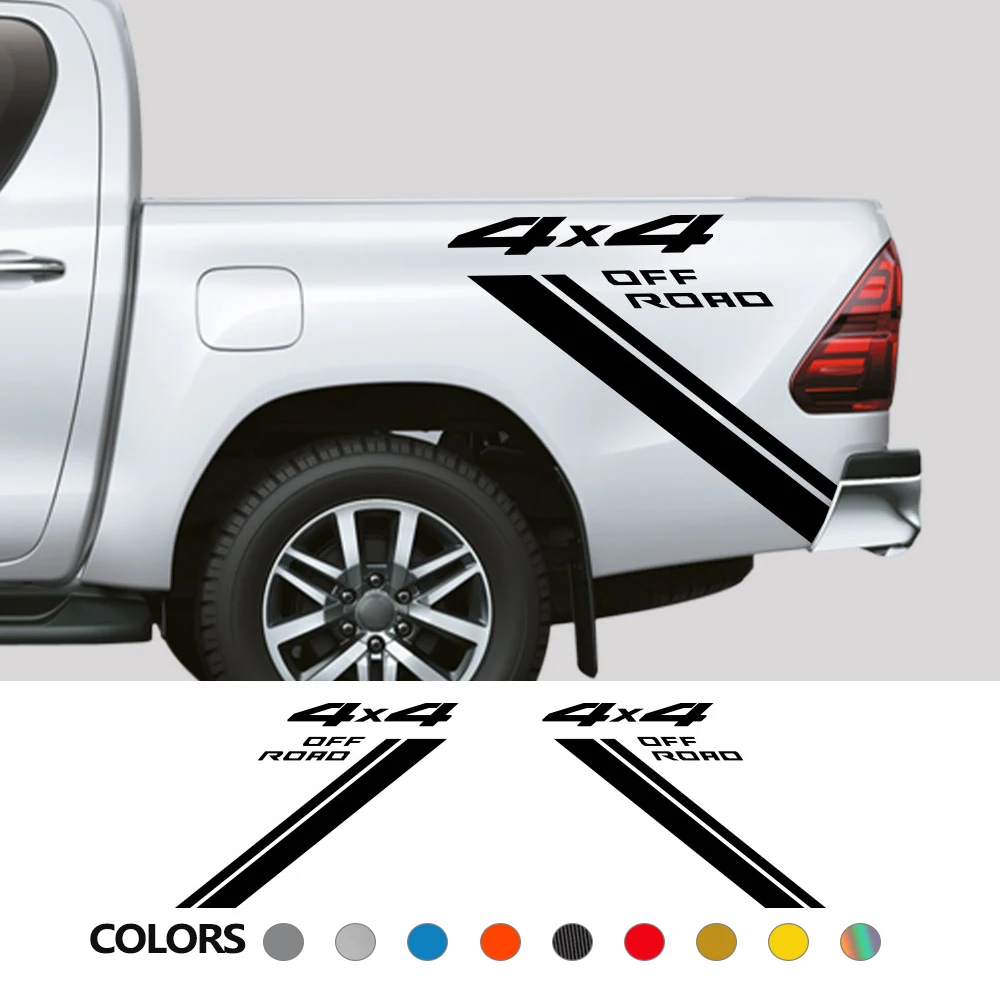 

Car Side Sticker Universal 4X4 Off Road Decor Decal For Toyota Hilux Ford F150 Chevrolet Silverado Mitsubishi L200 Auto Pickup