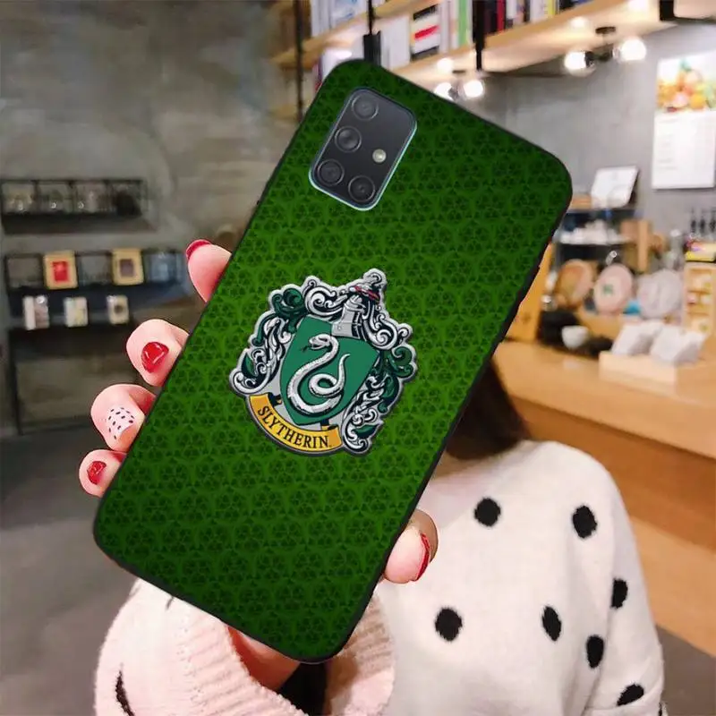 Чехол для телефона Harries Slytherin с символом Хогвартса Samsung Galaxy A52 A21S A02S A12 A31 A81 A10 A30 A32 A50
