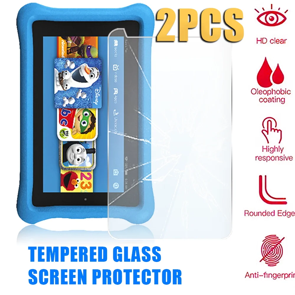 

2PCS 9H HD Tempered Glass Screen Protector for Amazon Fire HD 8 Kids 10th Gen 2020 Protective Film Anti-Scratch Film