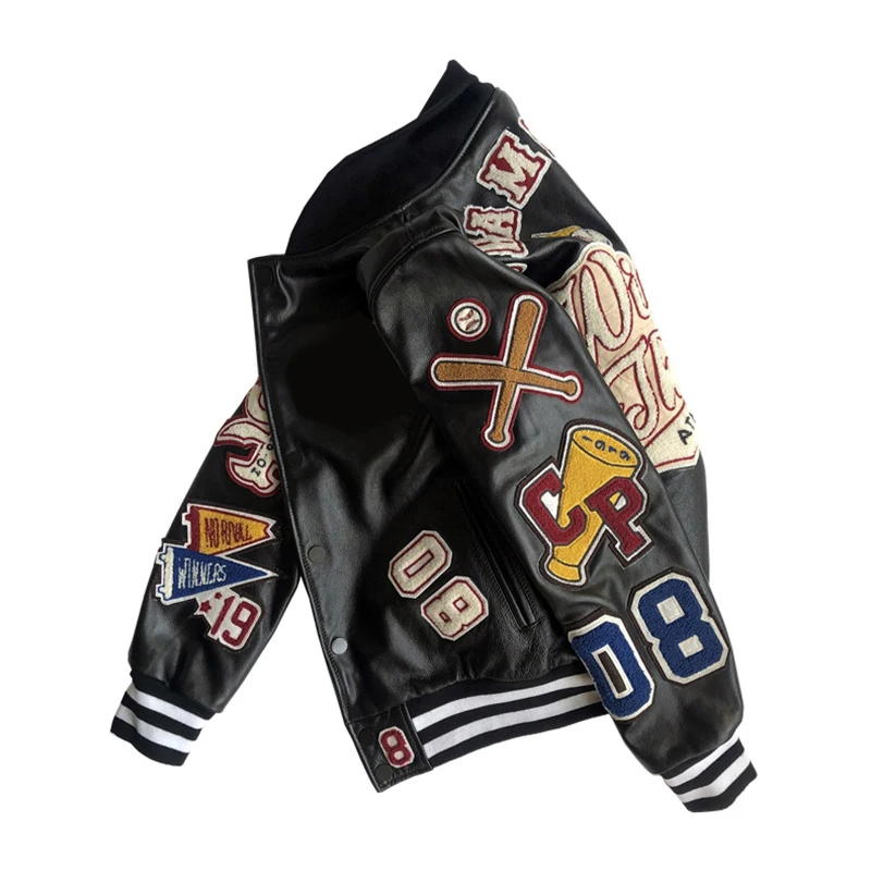 

NIGO овчины и кожаное деловое пальто # nigo8373
