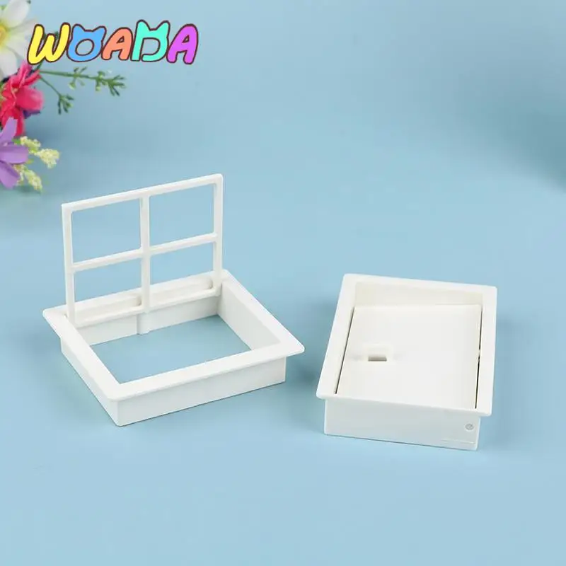 1PC Mini House, Villa, Plastic Doors and Windows, House Modeling and Decoration DIY Window 1/12 Dollhouse Miniature Accessories images - 6